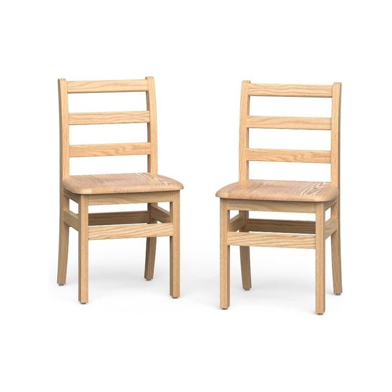 Montessori Foundations Little Scholar Wooden Kids Chairs 2-Pack 14-Inch Seat Height