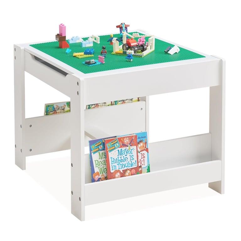 Montessori GABHX Activiteitentafel met Boekenplanken Grijs & Wit