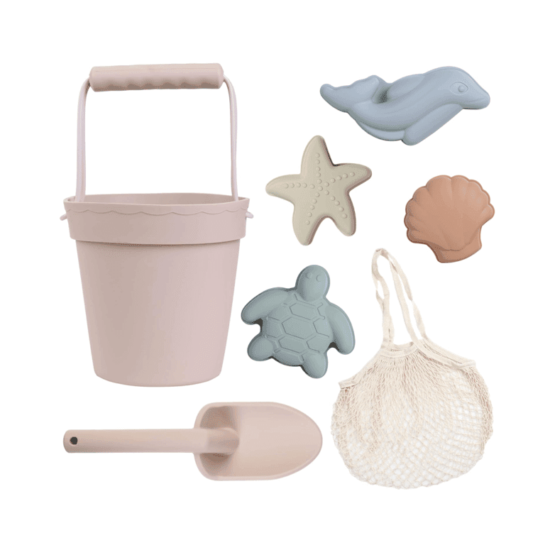 Montessori BLUE Ginkgo Zandemmer Set Lichtroze