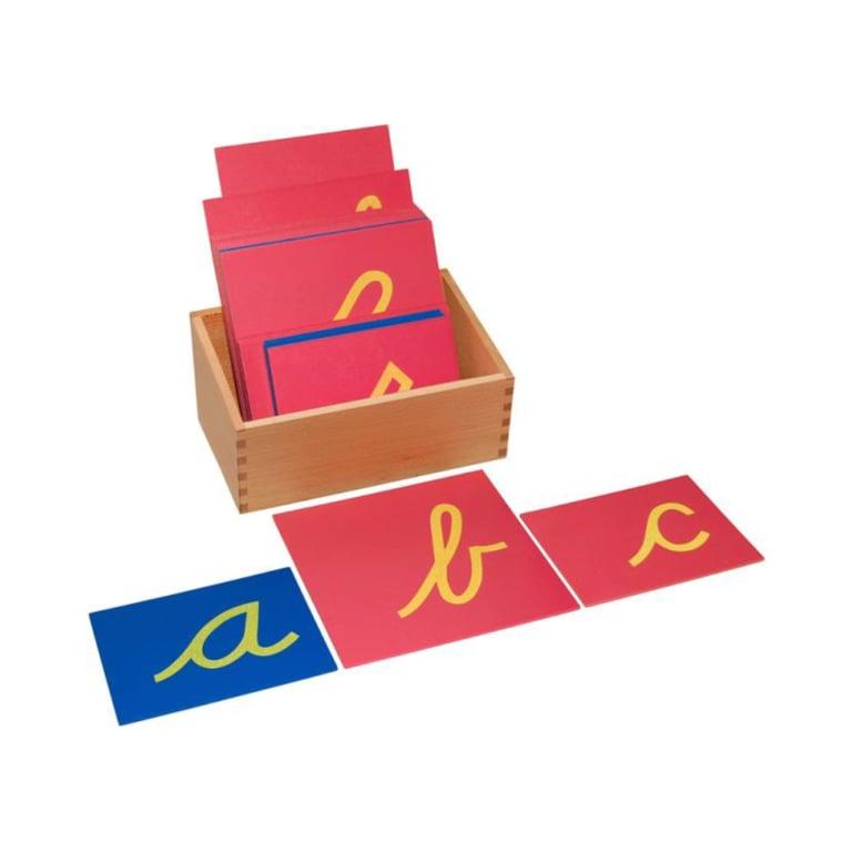 Montessori Kid Advance Montessori Schuurpapieren Letters Kleine Cursief Met Doosje