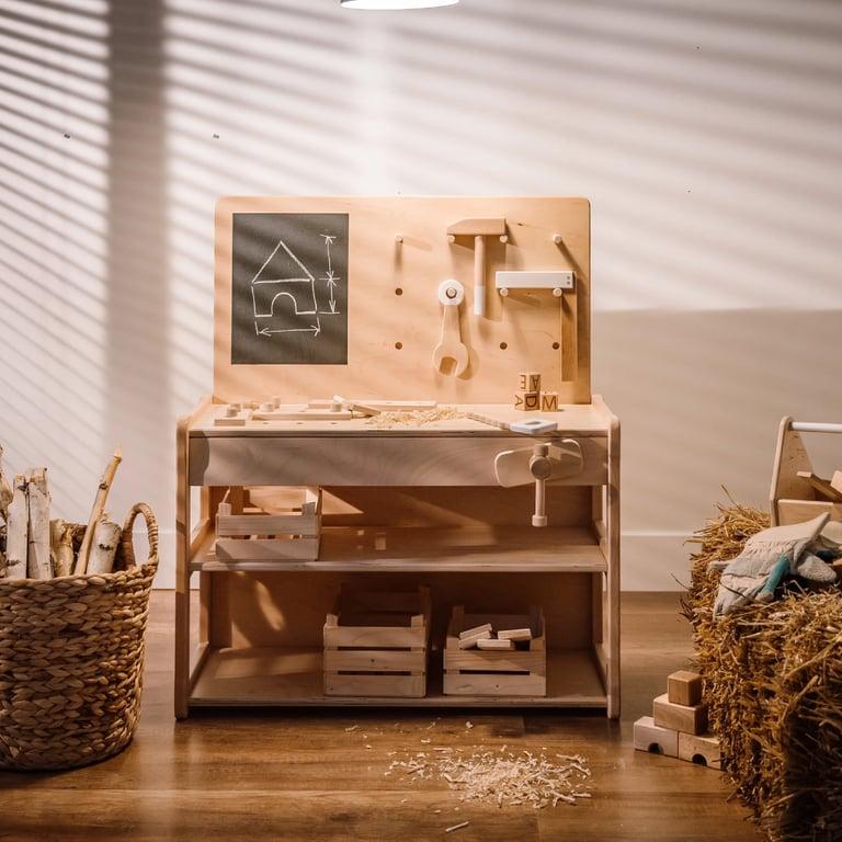 Montessori Woodjoy Houten Speelgoedwerkbank Zonder Afwerking DIY