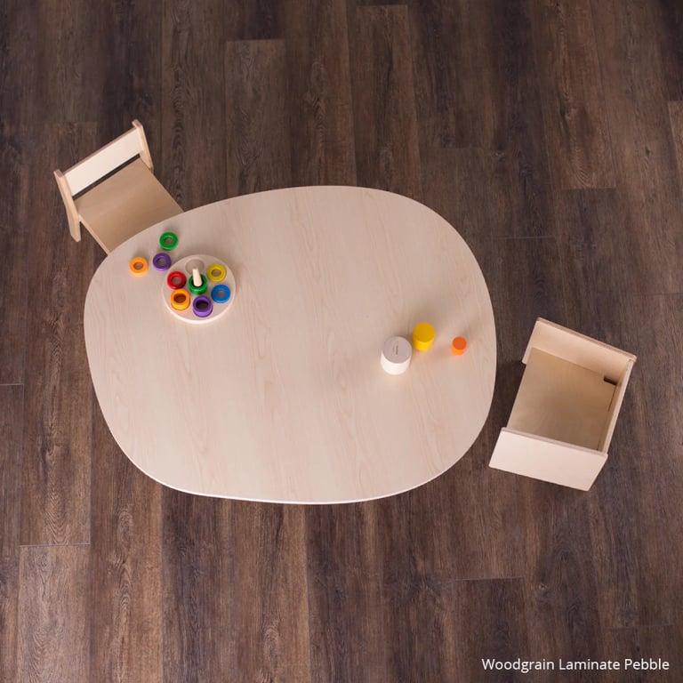 Montessori Sprout Kids Petra Table Peeble Woodgrain Laminate 22 Inches