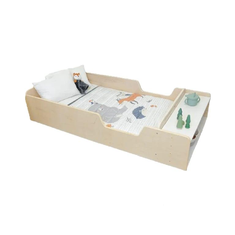 Montessori Sapiens Child Appelvloerbed met Relingen en Planken Twin Maple