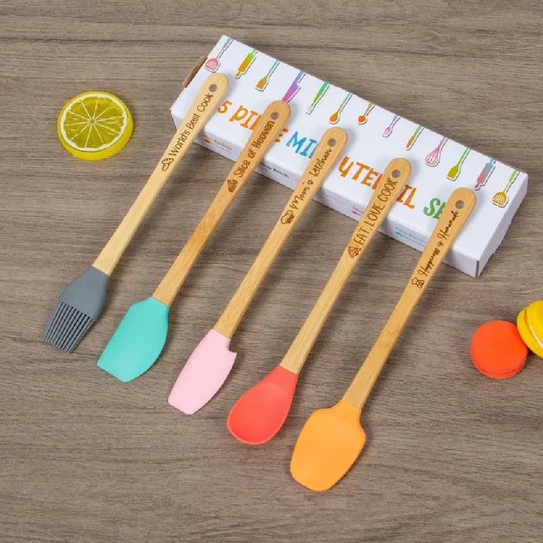 Montessori JoyCraftedArt Set of 5 Custom Engraved Mini Silicone Spatulas