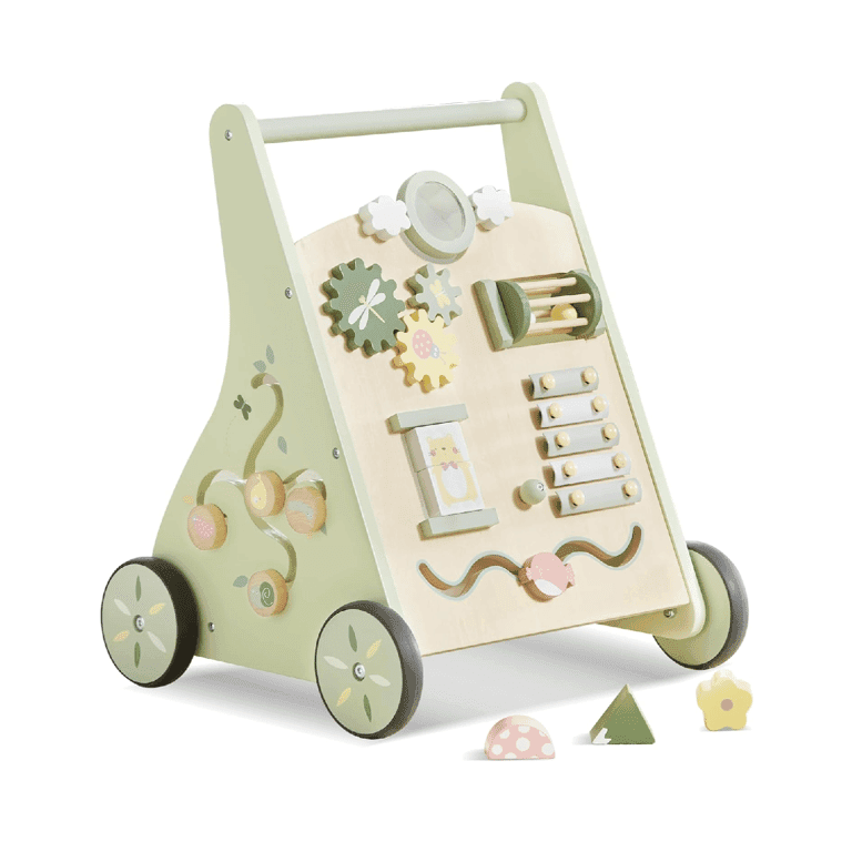 Montessori Beright Houten Baby Activiteiten Loopwagen Groen