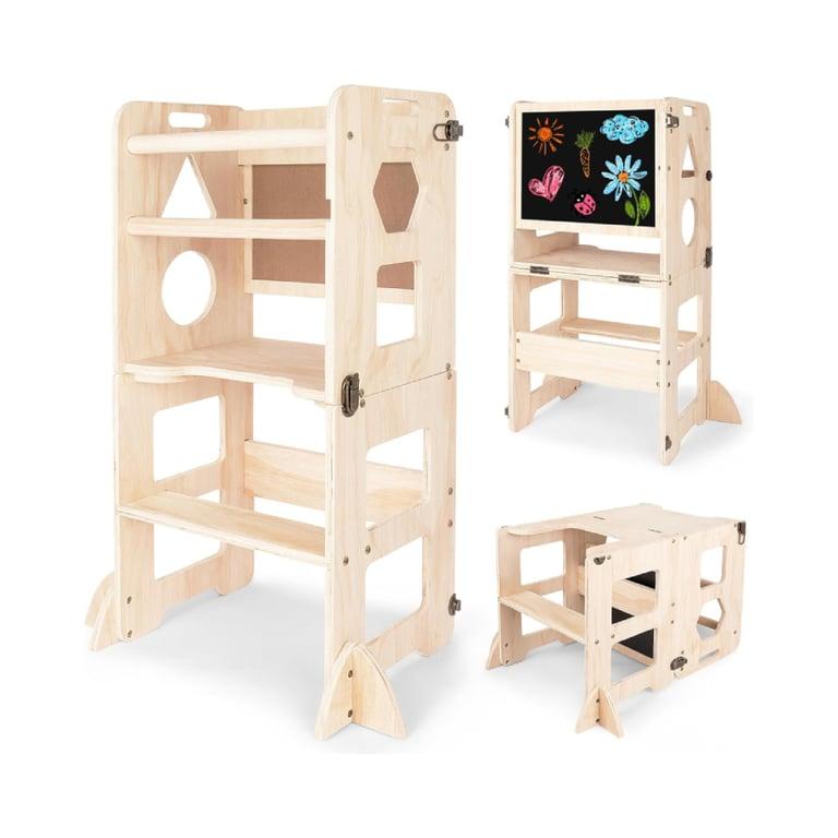 Montessori TINTECUSA 3-in-1 Opstapkruk met Schakelbaar Schoolbord