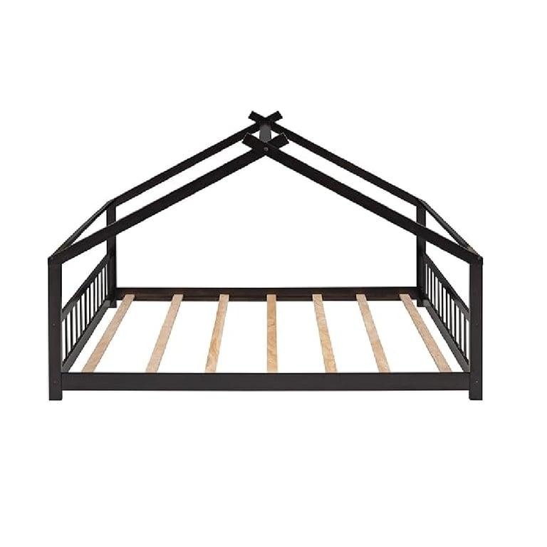 Montessori Bellemave Tweepersoons Huis Bedframe met Hoofd- en Voetbord Espresso