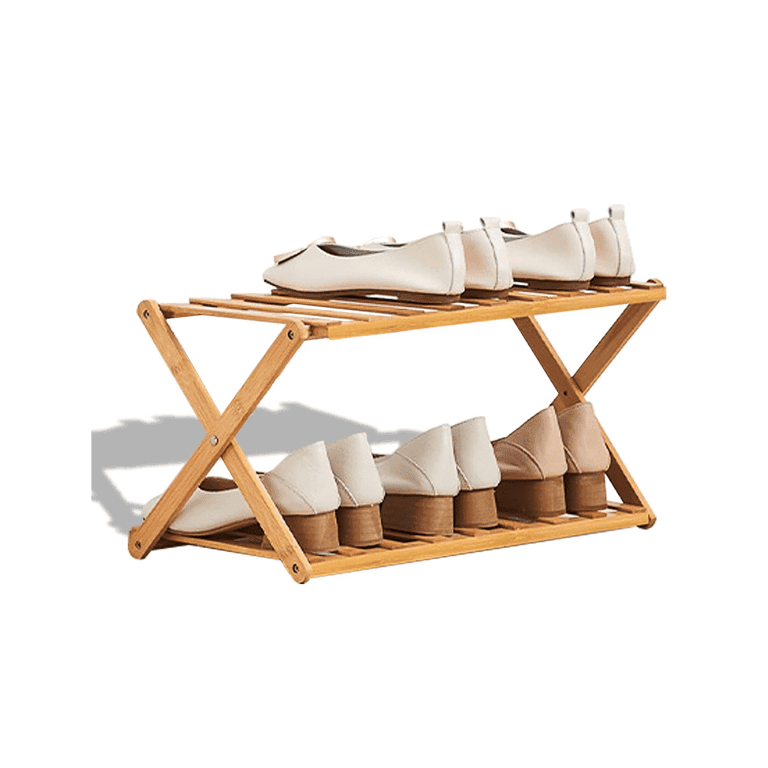 Montessori Kwude 2-Tier Bamboo Shoe Rack