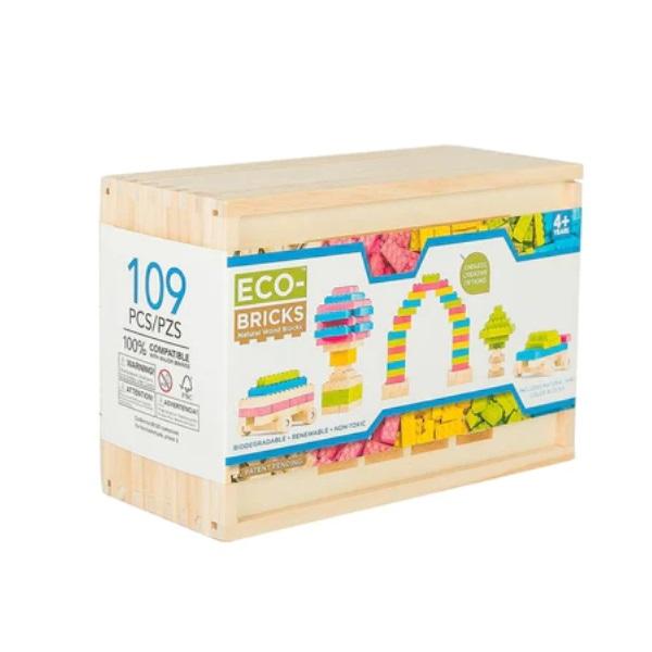 Montessori Once Kids Eco-Bricks Kleur Houten Bakstenen 109-Delige Set