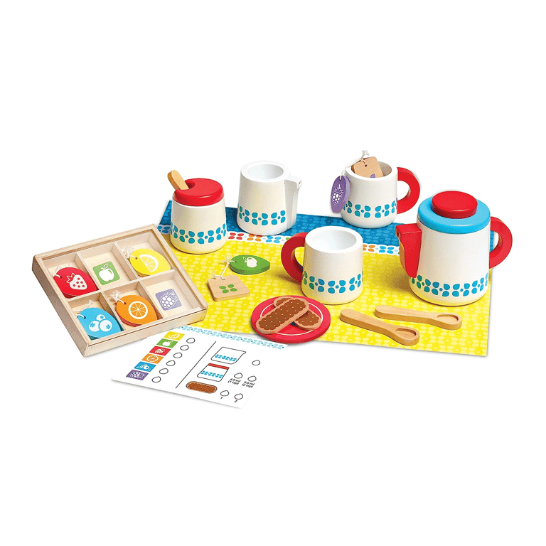 Montessori Melissa & Doug 22-Delig Serveren Houten Theeset