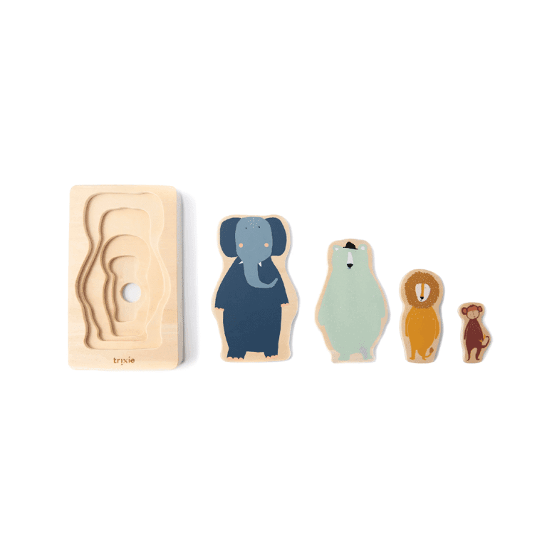 Montessori Trixie Houten Lagenpuzzel Dieren