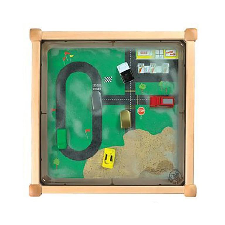 Montessori Gressco Auto en Vrachtwagen Vierkante Magnetische Zand Activiteitentafel Naturel 45,7 cm