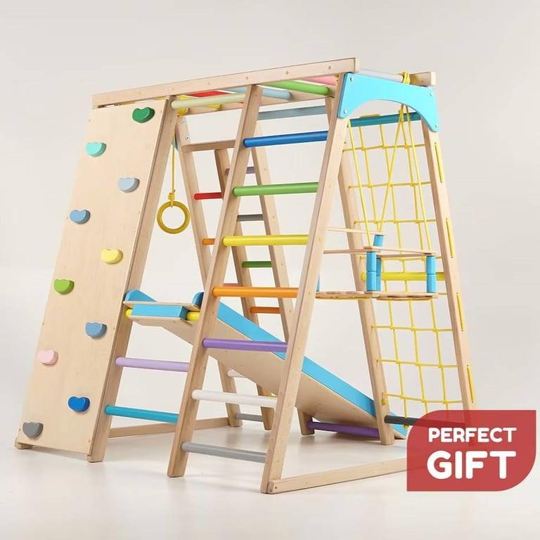 Montessori Tod Gym Speeltoestel Set Klimgym met Tent Natuurlijk