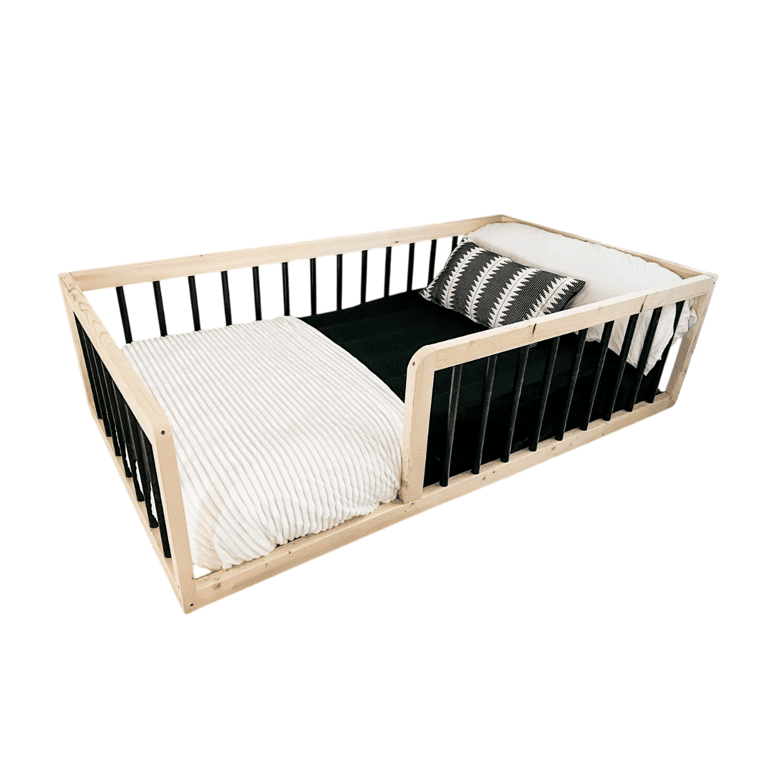 Montessori Simply Sori Queensize Vloerbed Met Lattenbodem Zwart