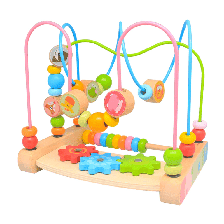 Montessori Woodenfun Houten Kralen Doolhof