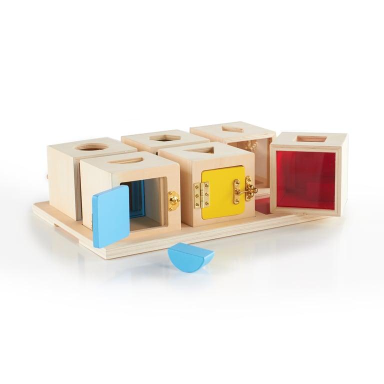 Montessori Guidecraft Kiekeboe Slot Doosjes Set van 6