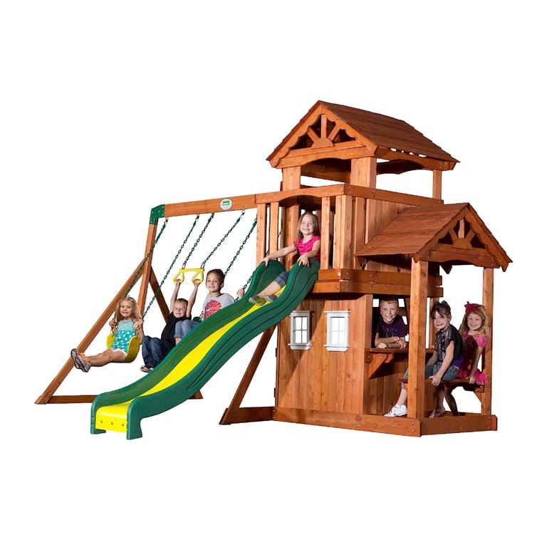 Montessori Backyard Discovery Schommelset met Speelhuisje en Ladders Tanglewood