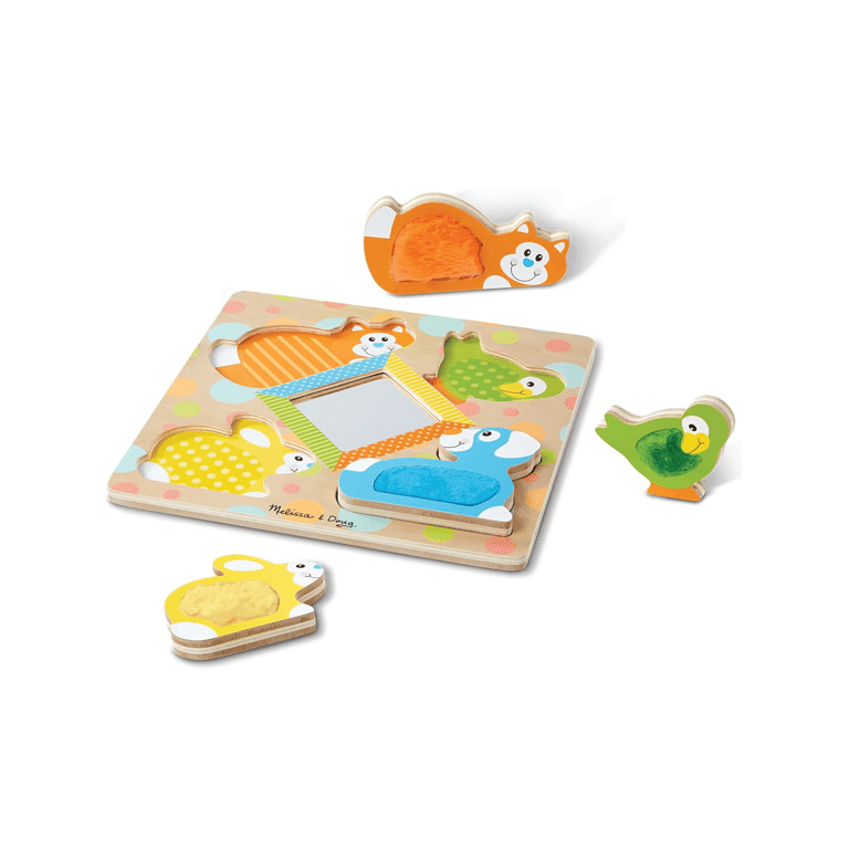 Montessori Melissa & Doug Houten Puzzel Kiekeboe Huisdieren met Spiegel