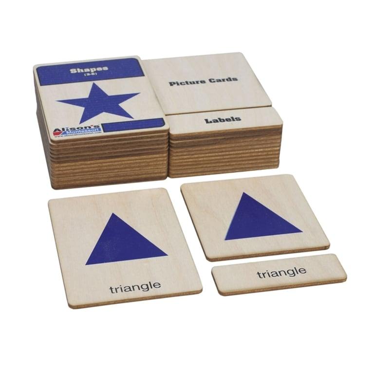 Montessori Alison's Montessori Houten Nomenclatuurkaarten Geometrische Vormen