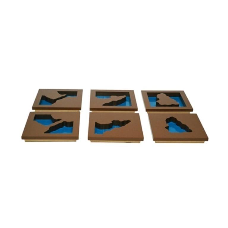 Montessori Alison's Montessori Houten Land en Water Dienbladen Premium Kwaliteit Set 1