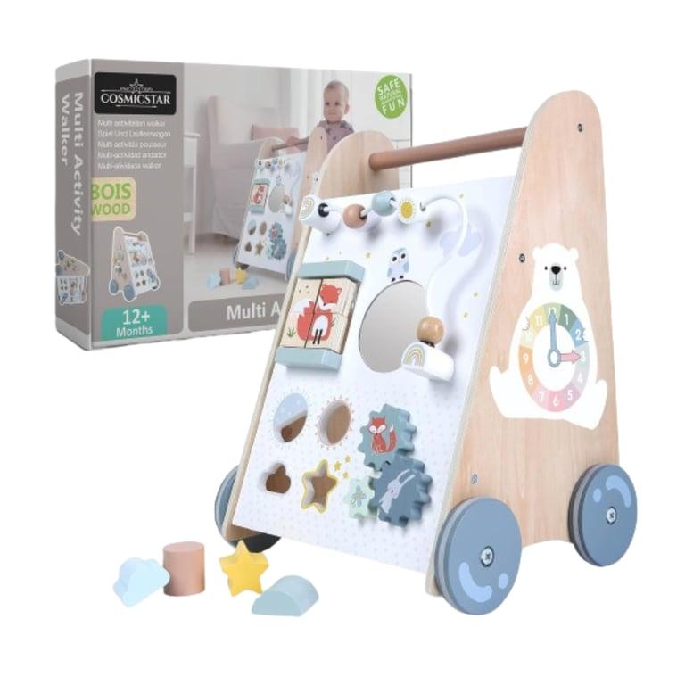 Montessori Cosmicstar 6-in-1 Houten Activiteiten Loopwagen