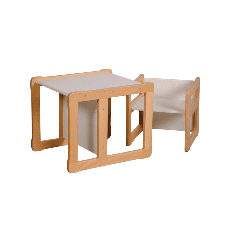 Montessori Woodjoy Tafel en Stoelset Wit