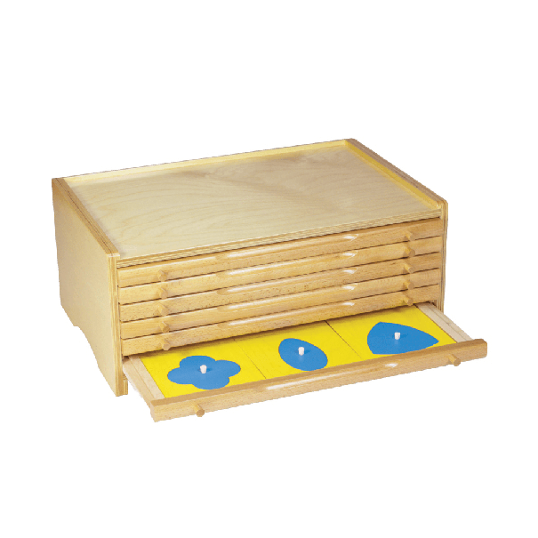 Montessori Bruins Montessori Geometrisch Kabinet met 35 Inzetstukken