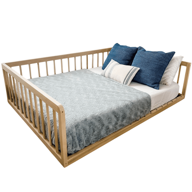 Montessori Simply Sori Tweepersoons Vloerbed Met Lattenbodem Blauw