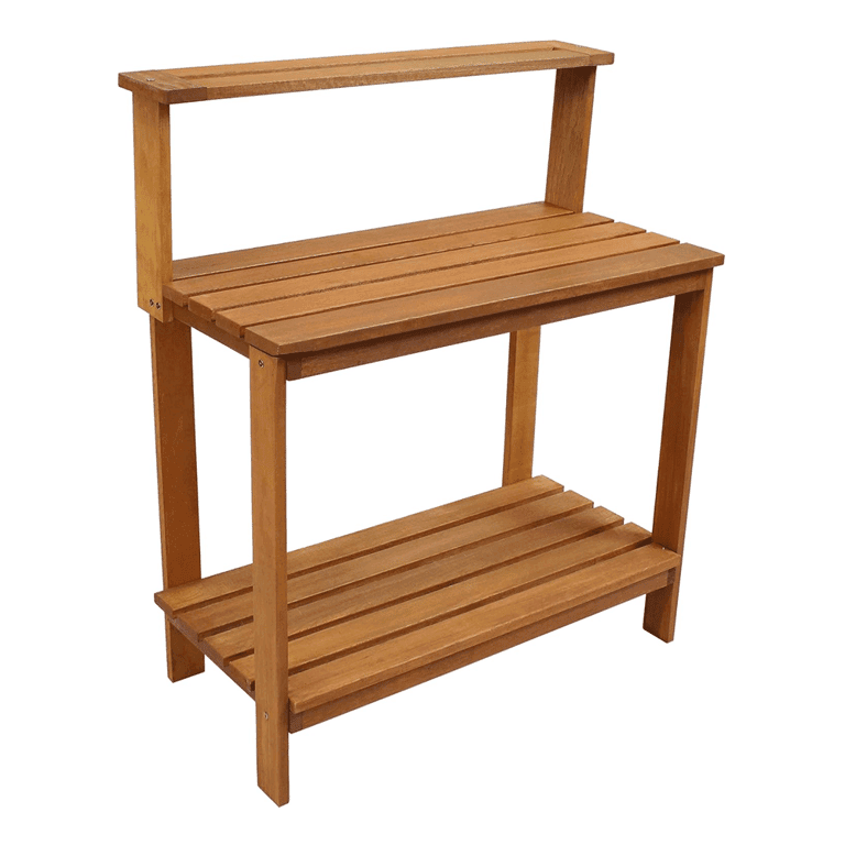 Montessori Sunnydaze106,68 cm Meranti Pottenbank Voor Buiten met Opbergplank