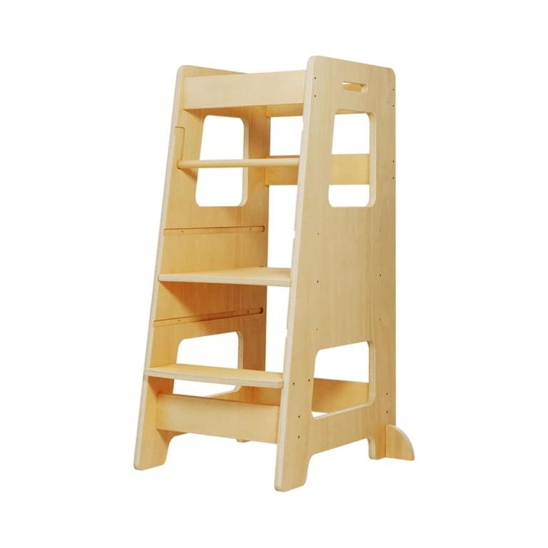 Montessori Wood City leertoren met instelbare hoogte naturel