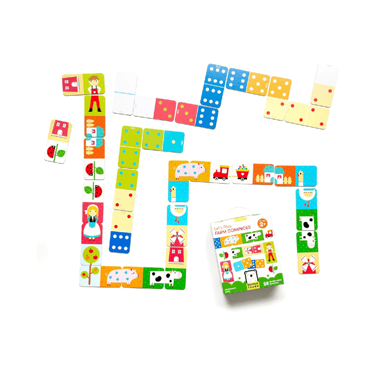 Montessori Banana Panda Domino Spel Boerderij