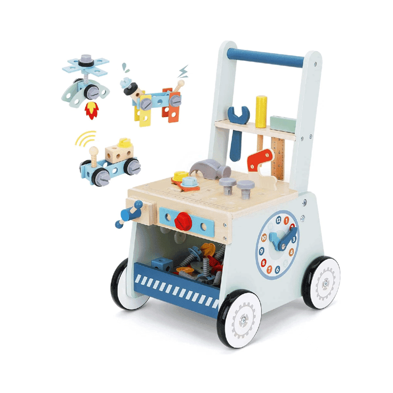 Montessori bpmfkid 2-in-1 Loopwagen Gereedschapstafel