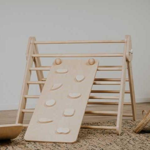 Montessori leg&go Klimdriehoek met Helling Natuurlijk