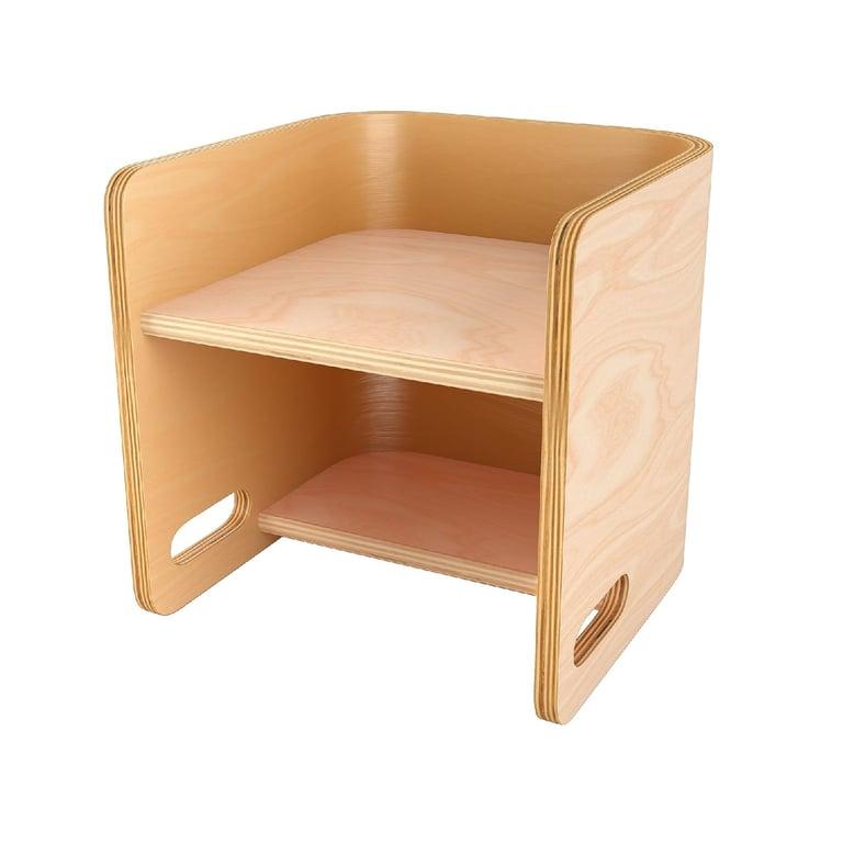 Montessori ECR4Kids Bentwood Multifunctionele Kubusstoel Naturel