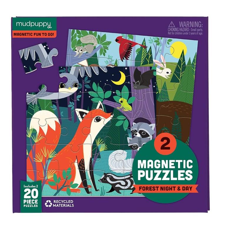 Montessori Mudpuppy Magnetische Legpuzzel Bos Nacht en Dag