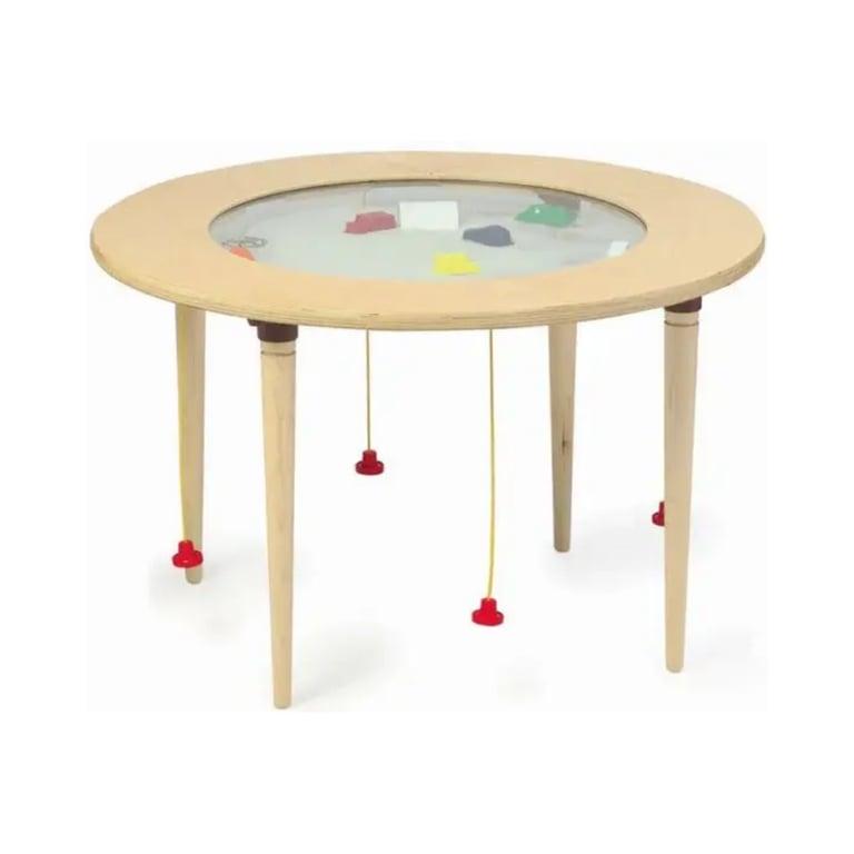 Montessori Gressco Kleuren en Vormen Ronde Magnetische Zand Activiteiten Tafel Naturel 18 Inch