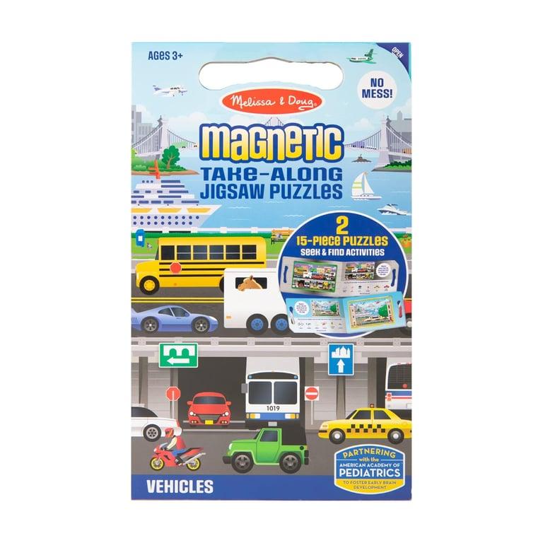 Montessori Melissa & Doug Meeneem Magnetische Puzzel Voertuigen