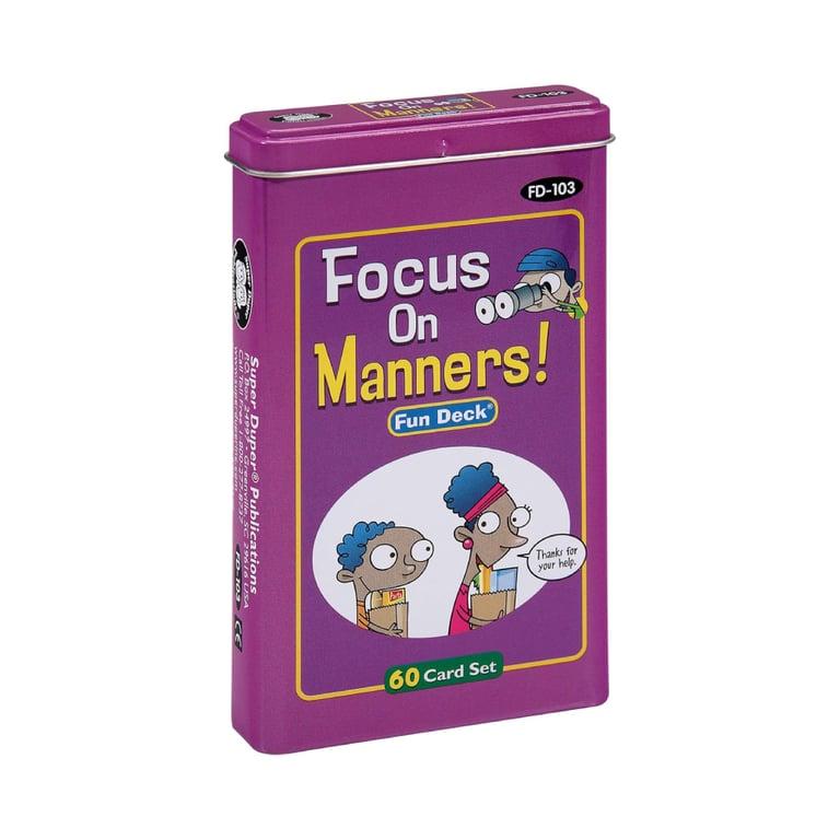 Montessori Super Duper Publications Focus on Manners Fun Deck Flash Cards (Engelstalig)