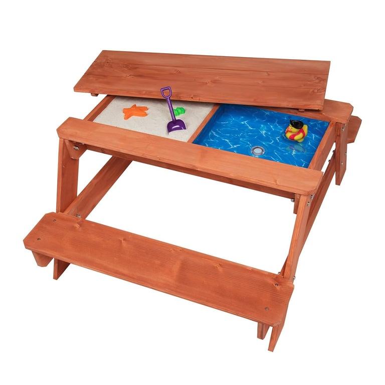 Montessori Svan 3-in-1 Zand- en Watertafel met Afneembaar Blad en Dubbele Afvoer