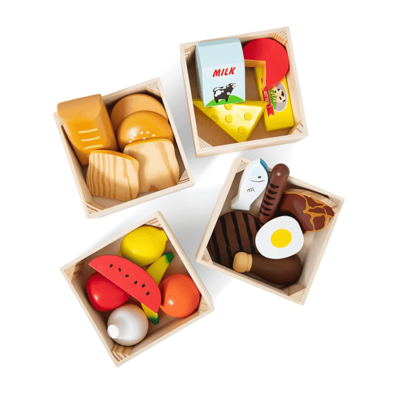 Montessori Melissa & Doug Voedsel Groepen Boodschappen Kratten Set