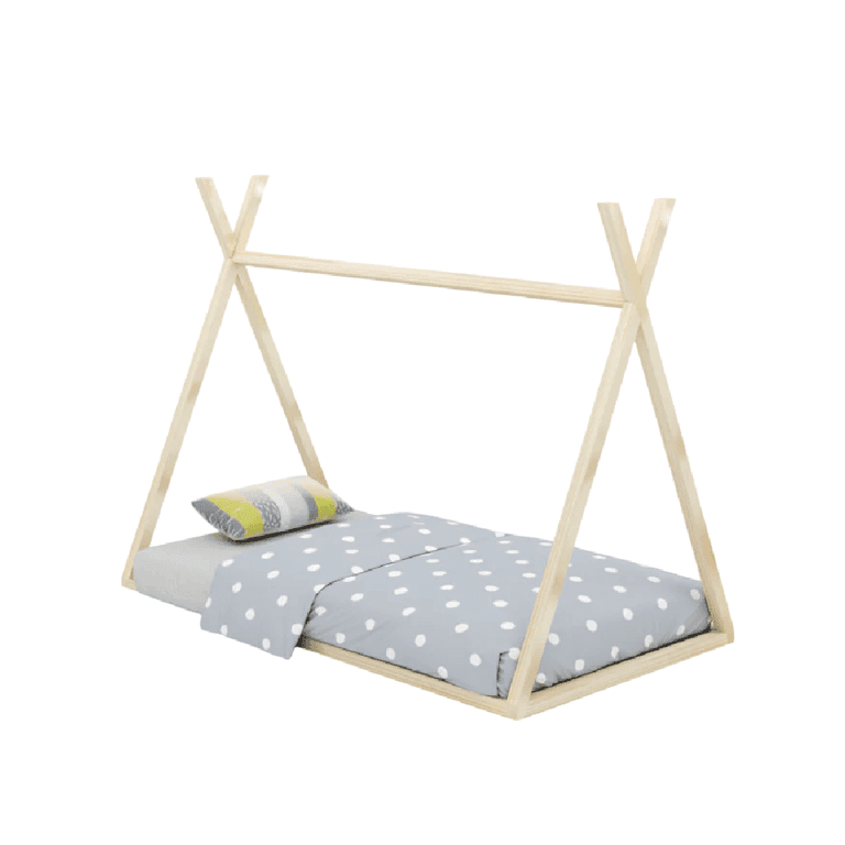 Montessori Custom Kids Furniture Mateo Teepee Twin Vloerbed met Lattenbodem