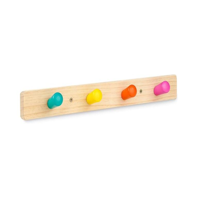 Montessori Monläurd Kids Solid Wood Coat Rack Wall Hooks