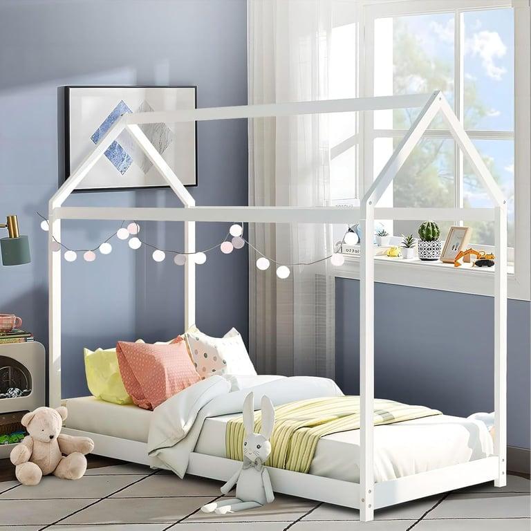 Montessori Luxdream Kinderbed Frame-Eénpersoons Huis Wit