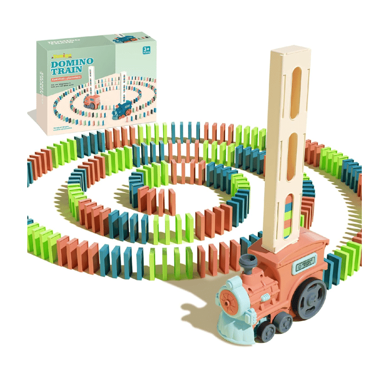 Montessori Yumiga Domino Spel met Trein 200 Stukken Roze