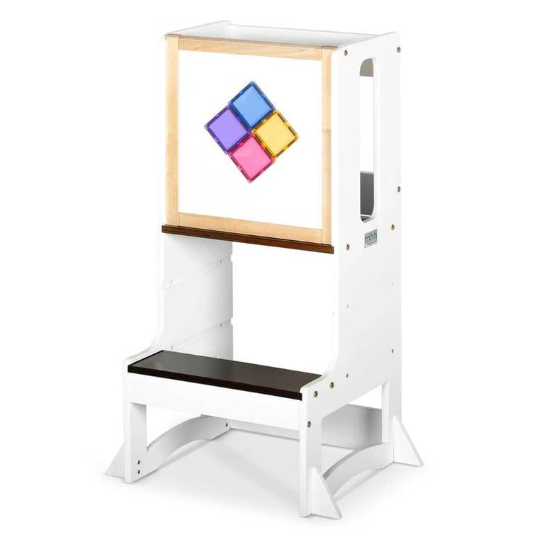 Montessori My Happy Helpers Evo 3.0 Leertoren en Magnetisch Whiteboard Gelakt Notenhout