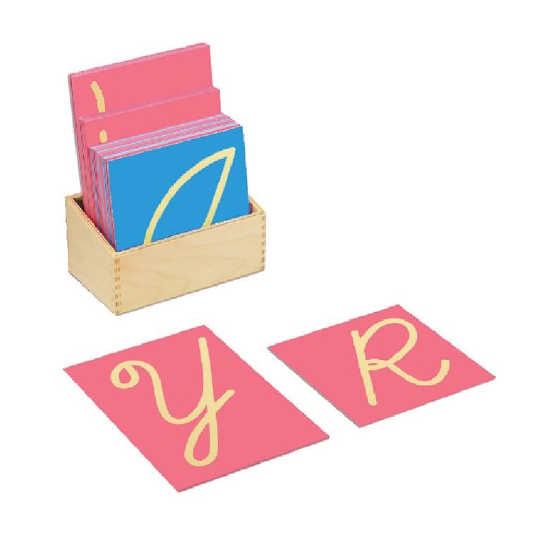 Montessori Bruins Montessori Schuurpapier Hoofdletters Cursief met Doos