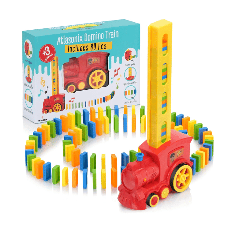 Montessori Atlasonix Domino Spel met Trein 80 Stukken