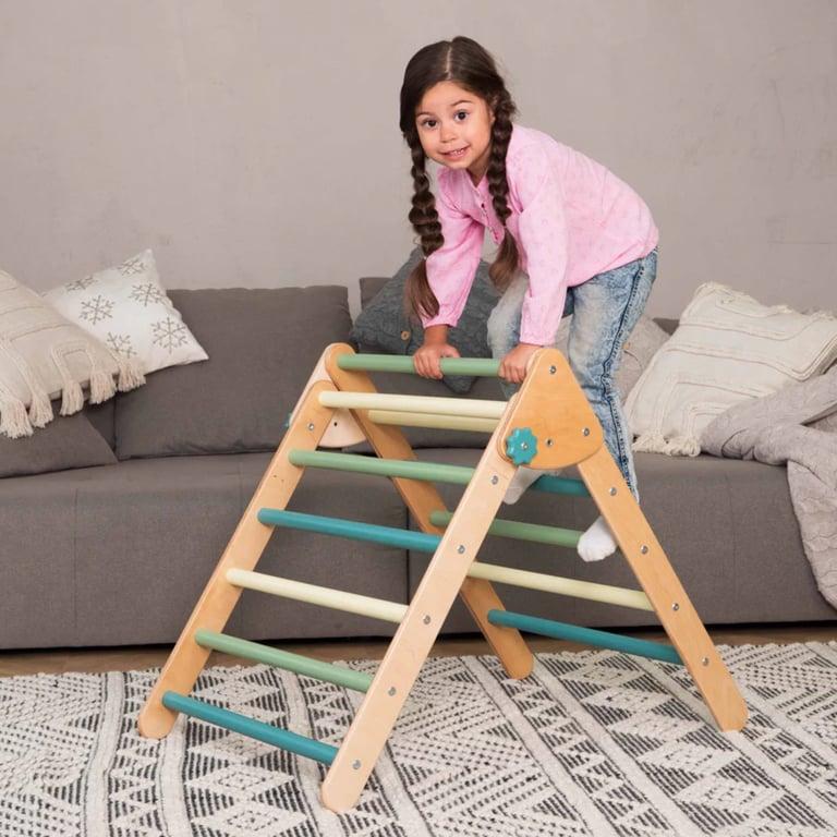 Montessori Wood and Hearts Opvouwbare Driehoek Standaard Groen Gras