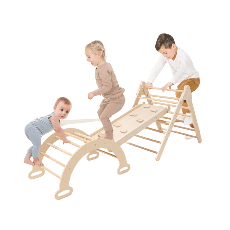 Montessori Tiny Land 5-in-1 Pikler Driehoek met Klimwanden