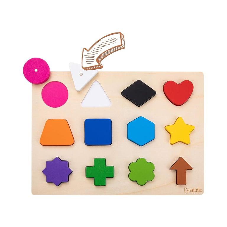 Montessori Driddle4Little Magnetische Houten Vormpuzzel